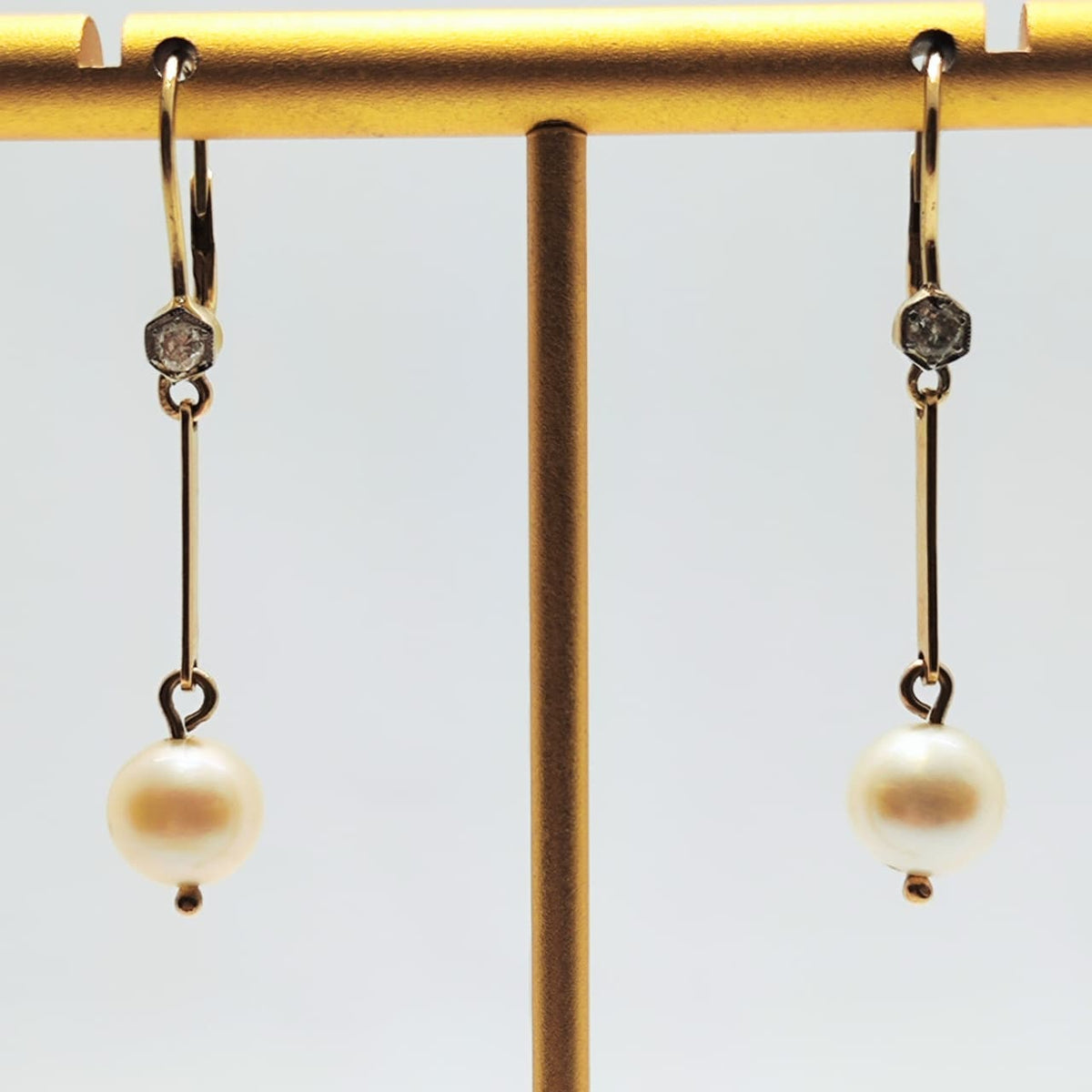 Aros Perlas Colgantes Y Brillantes