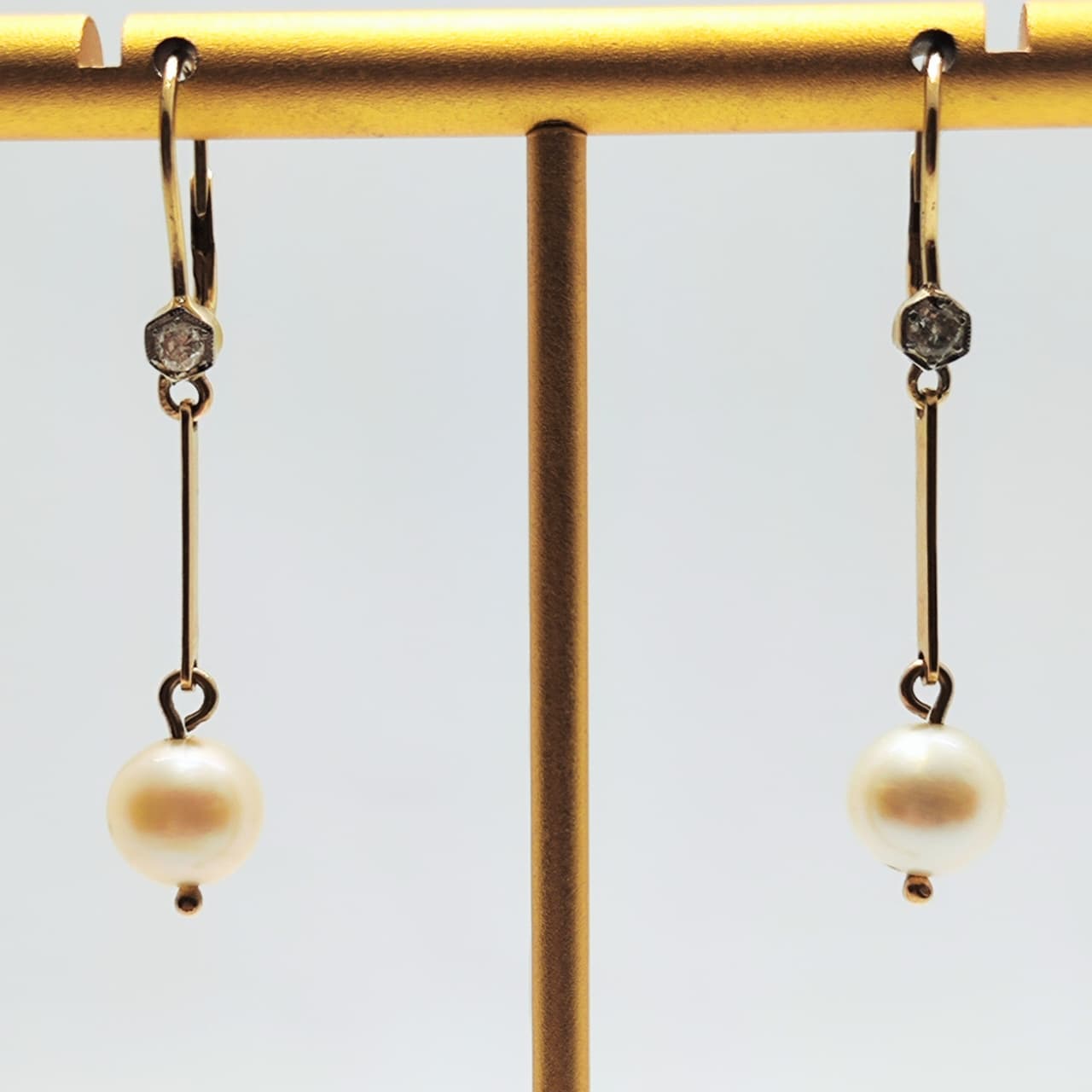 Aros Perlas Colgantes Y Brillantes