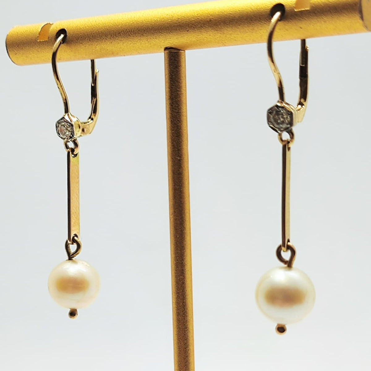 Aros Perlas Colgantes Y Brillantes