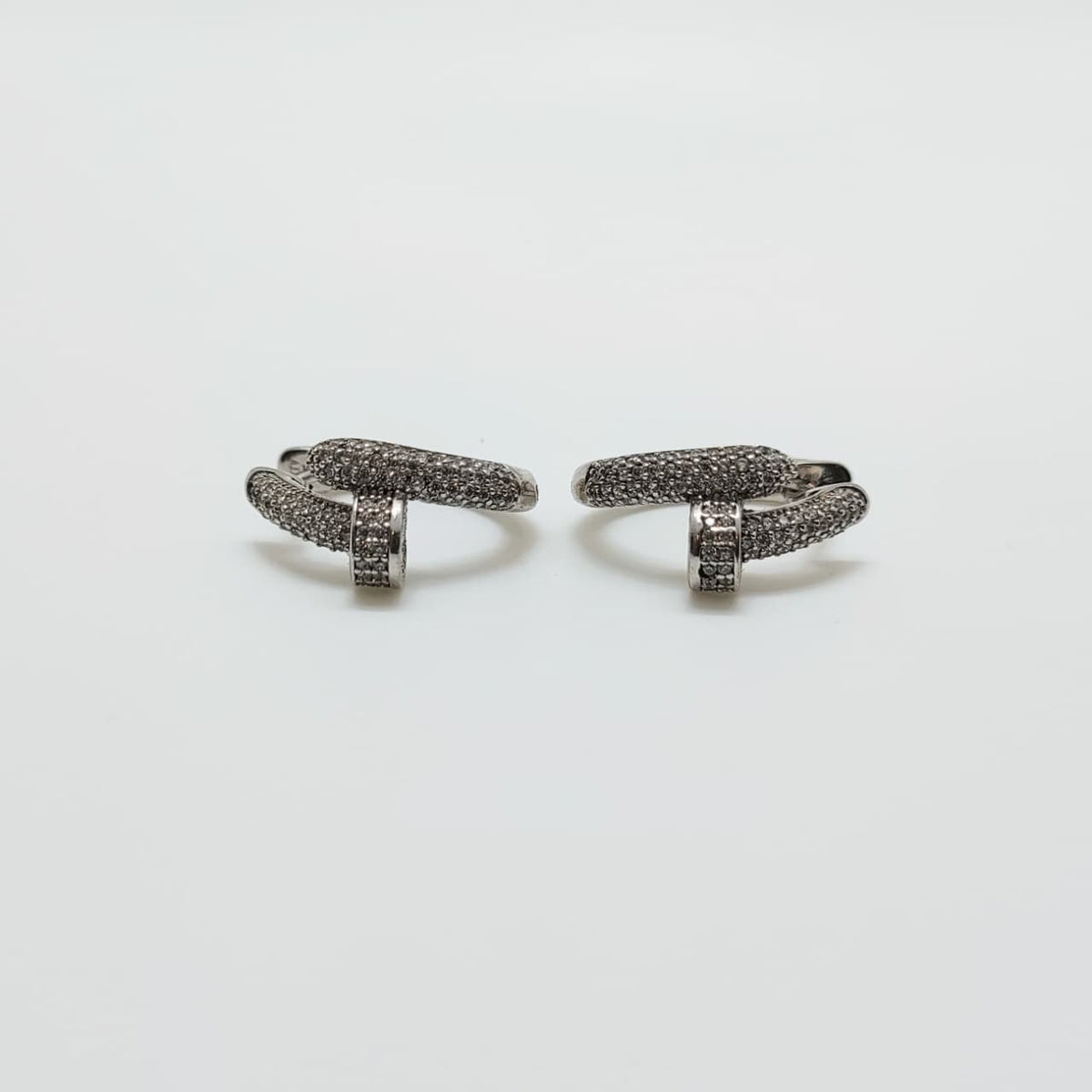 Aros Doble T Plata Rodinada