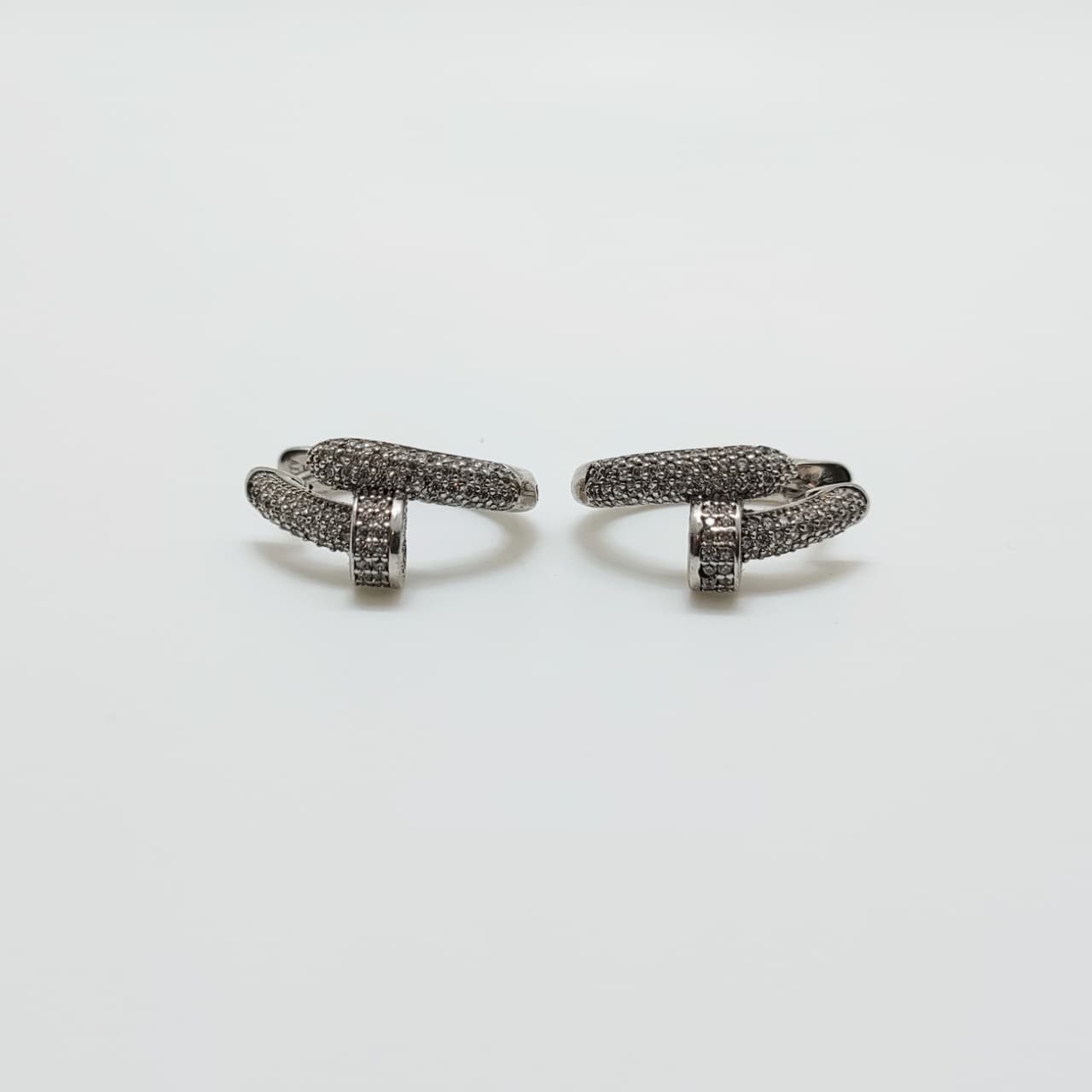 Aros Doble T Plata Rodinada