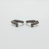 Aros Doble T Plata Rodinada