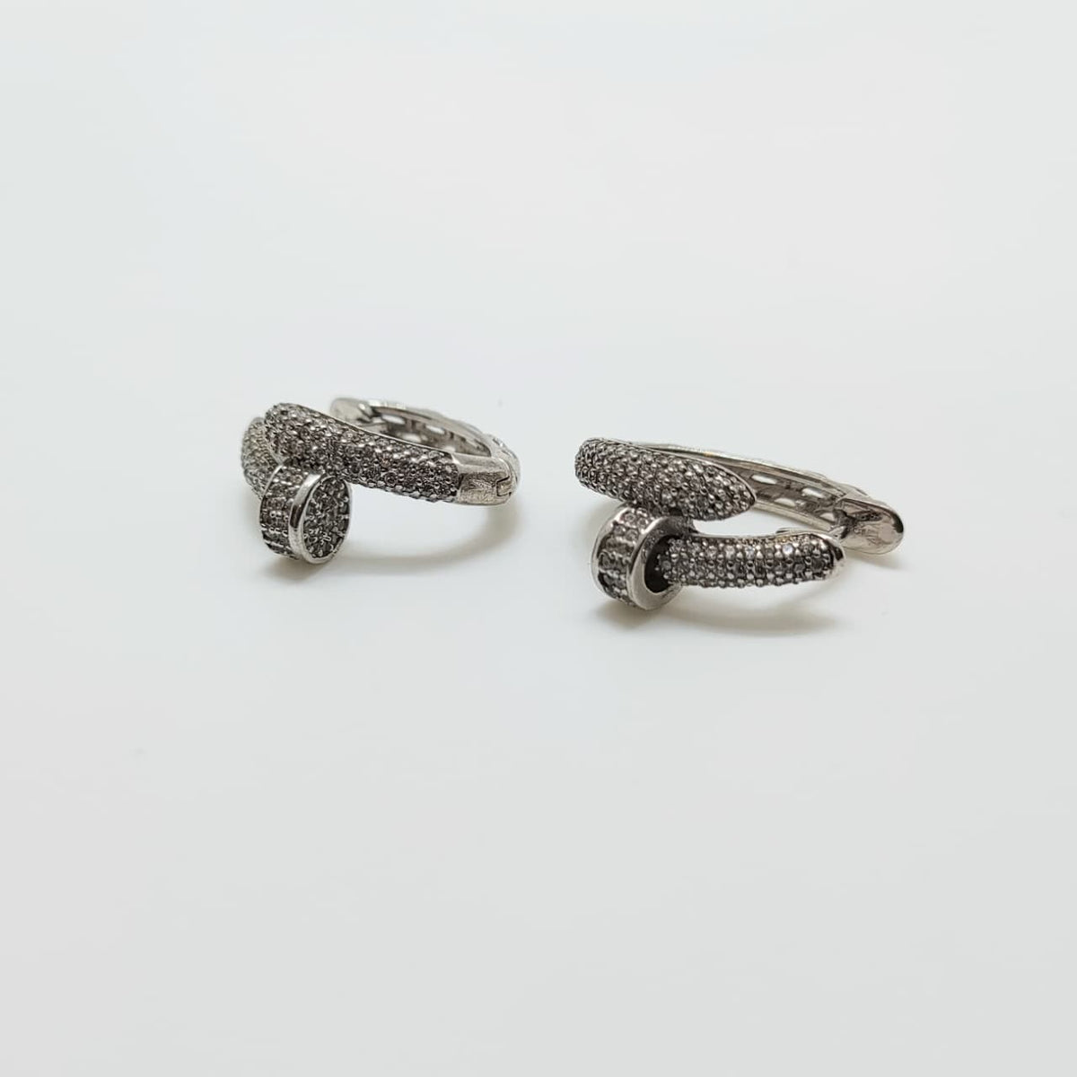 Aros Doble T Plata Rodinada