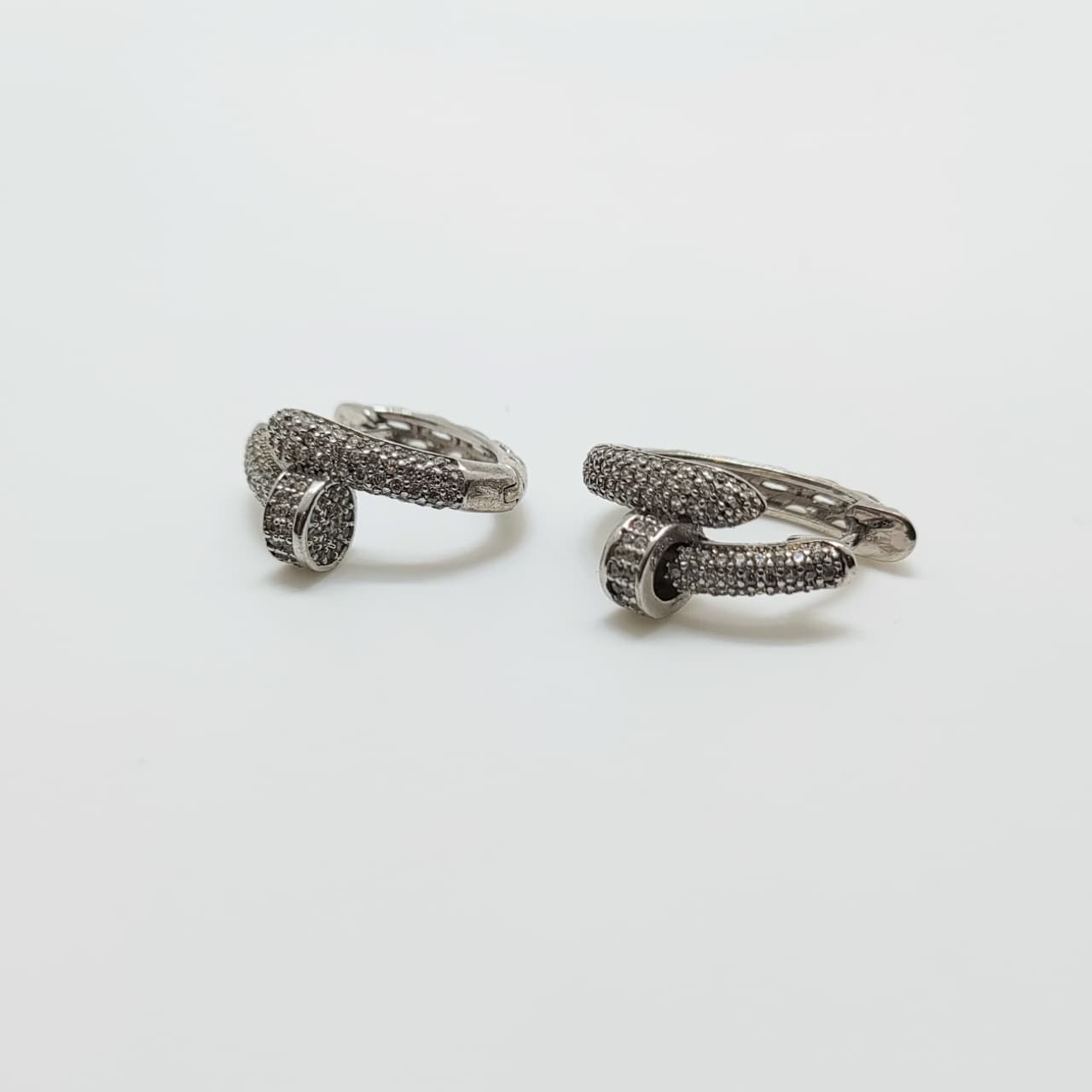 Aros Doble T Plata Rodinada