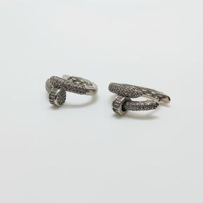 Aros Doble T Plata Rodinada