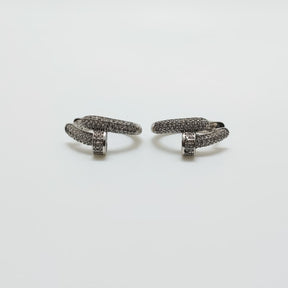 Aros Doble T Plata Rodinada