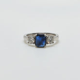 Anillo Zafiro Corte Esmeralda