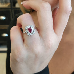 Anillo Rubí Rectangular