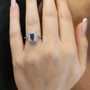 Anillo Rubí Rectangular