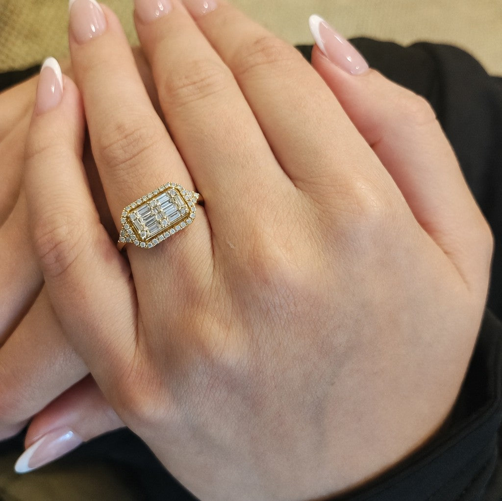 Anillo Placa Baguette