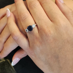 Anillo Zafiro Corte Esmeralda