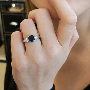 Anillo Zafiro Corte Esmeralda