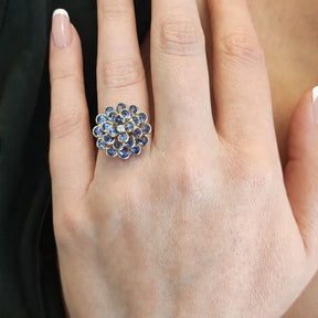 Anillo Flor Tanzanita