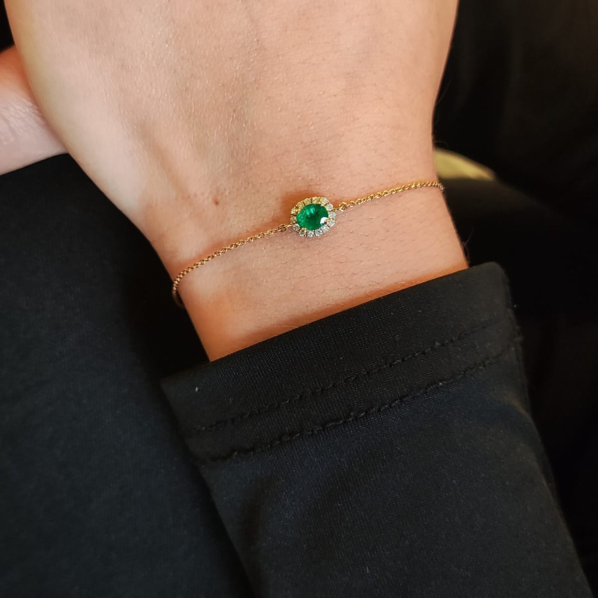 Pulsera Esmeralda Oval
