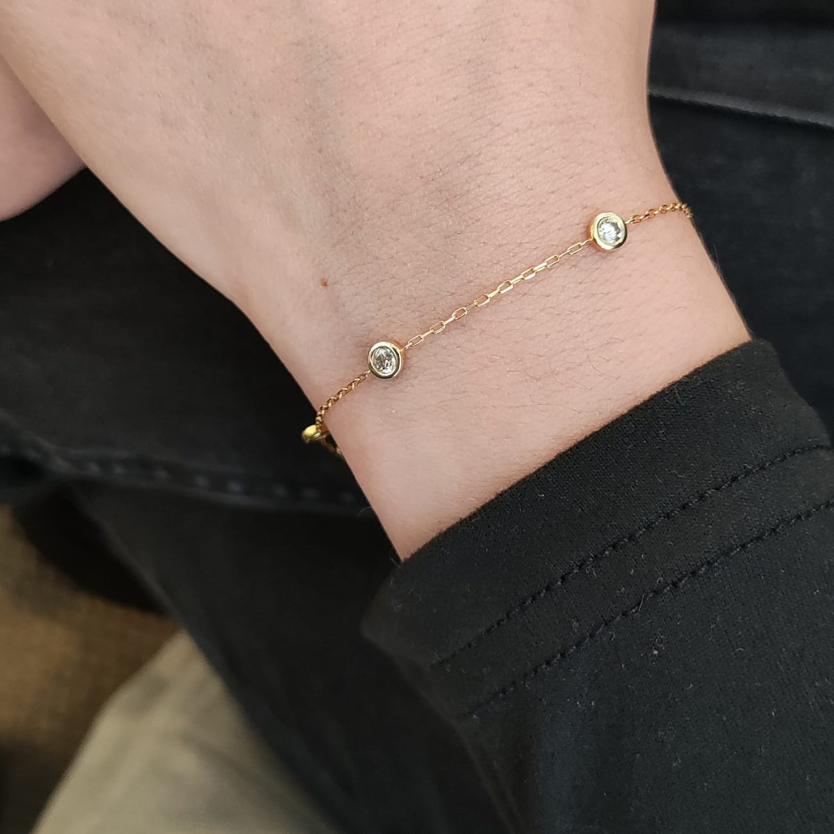 Pulsera Botón Oro Amarillo 18K