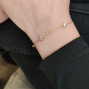 Pulsera Botón Oro Amarillo 18K
