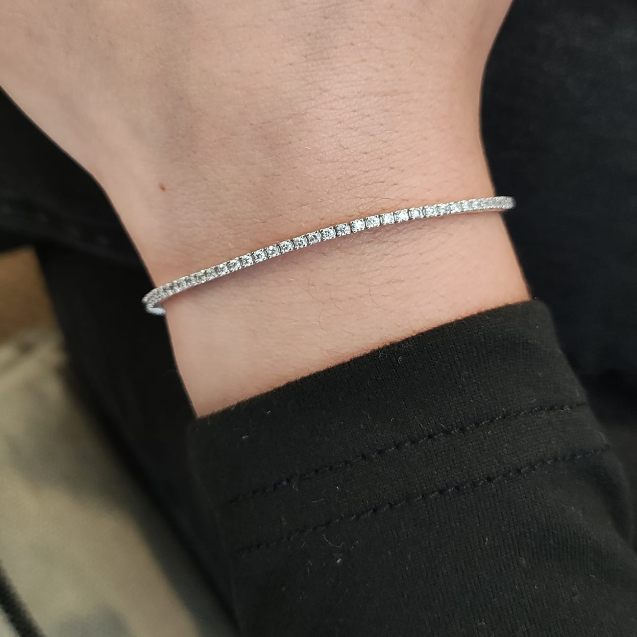Pulsera Tenis Oro Blanco 18K Y Brillantes 1 Quilate