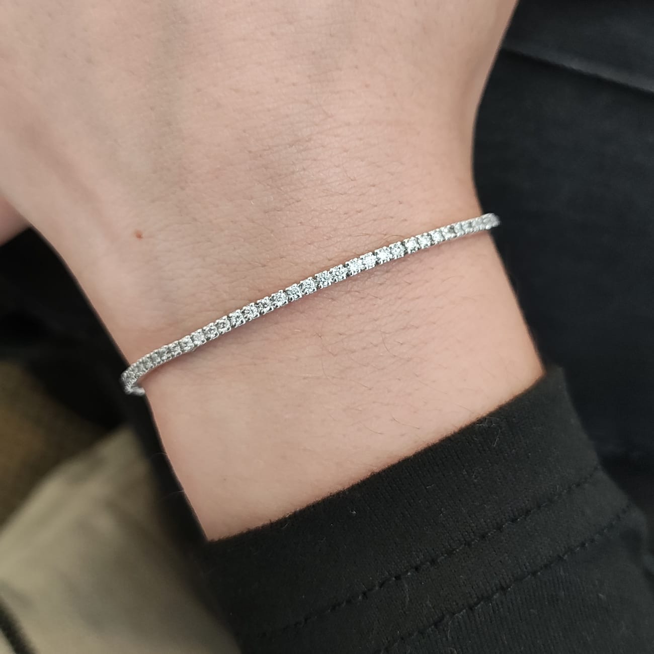 Pulsera Tenis Oro Blanco 18K Y Brillantes 1 Carat