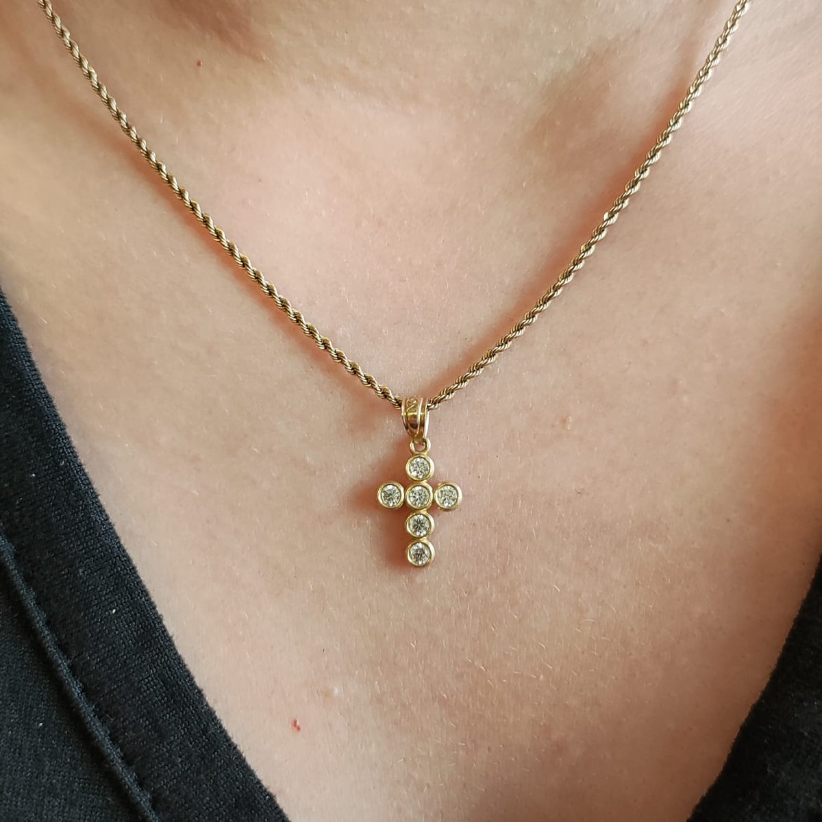 Cruz Oro Amarillo Y Circones