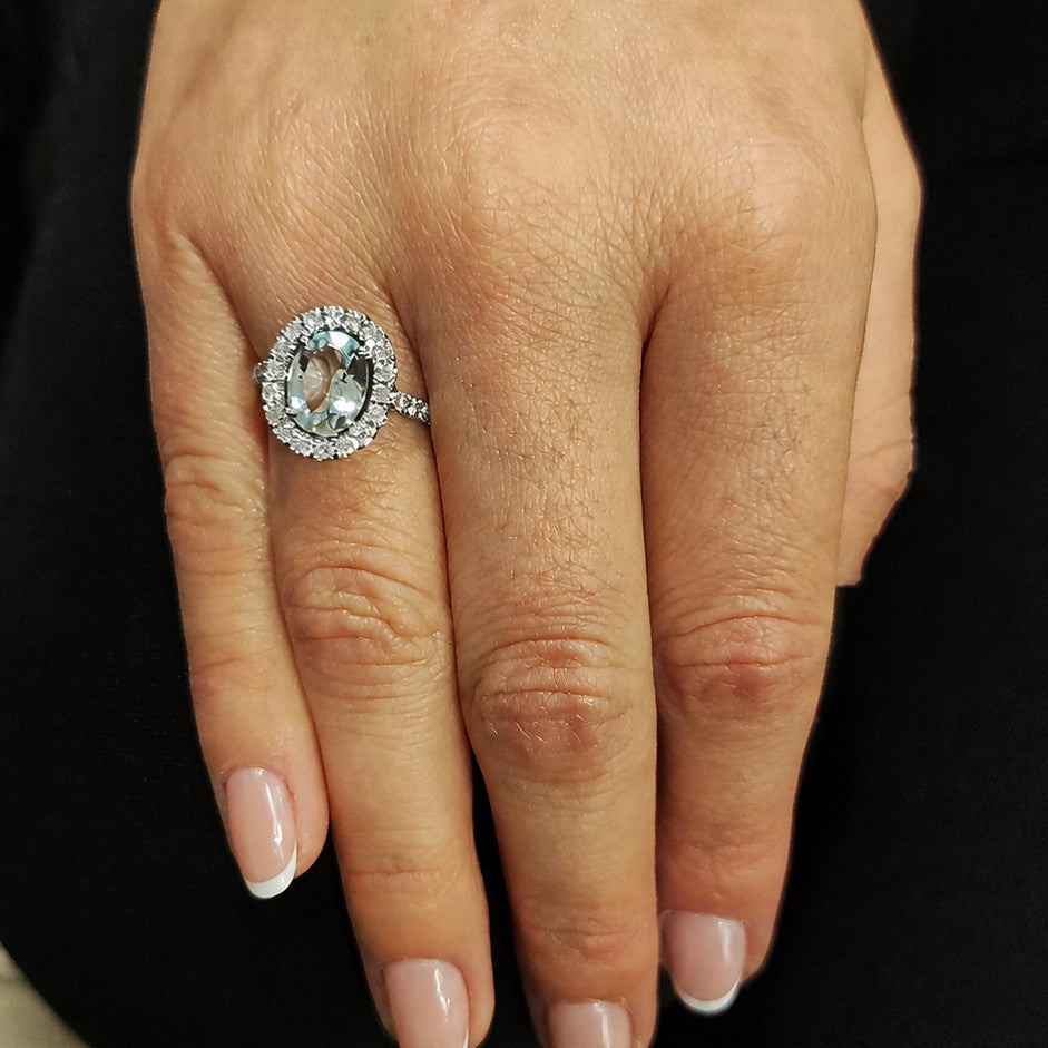 Maxi Anillo Aguamarina Oval