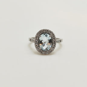 Maxi Anillo Aguamarina Oval