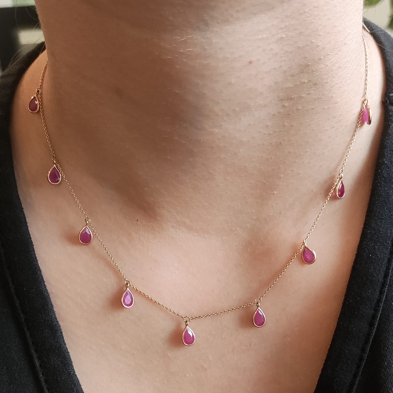 Collar Rubíes Gota