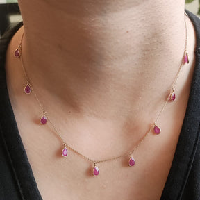 Collar Rubíes Gota