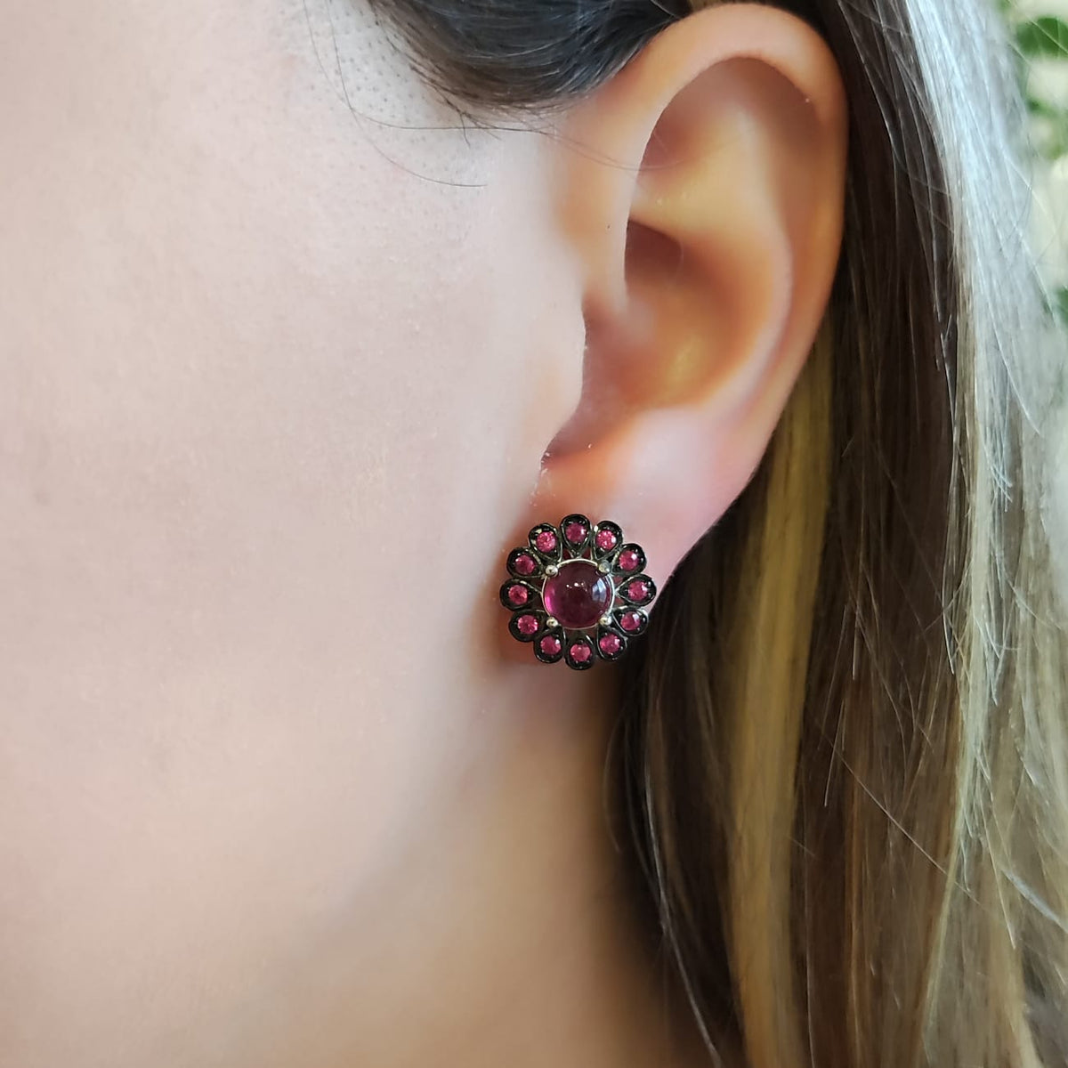 Aros Flor Rubí