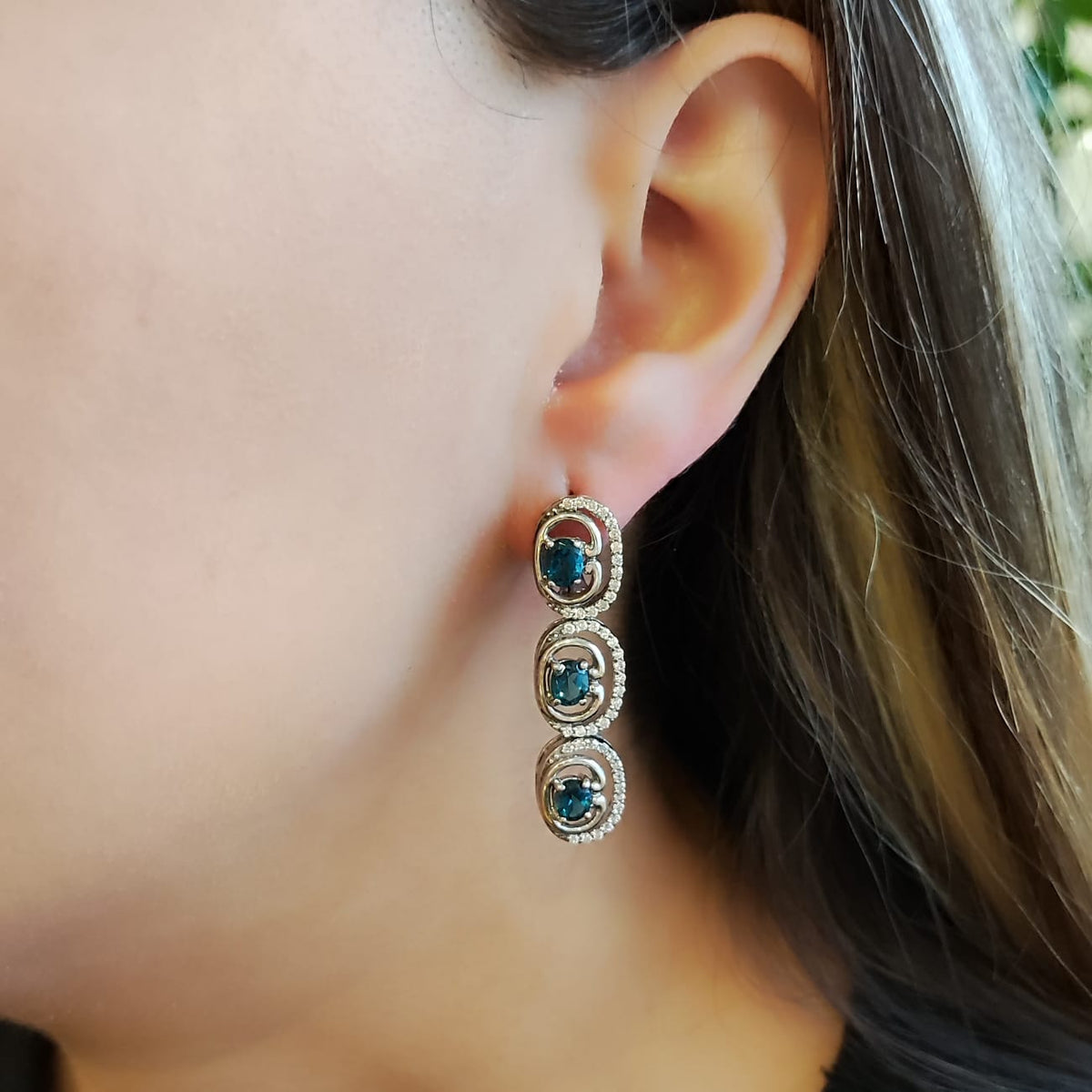 Aros Ojos De Topacios