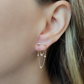 Aros Cascada Oro Rosado 18K