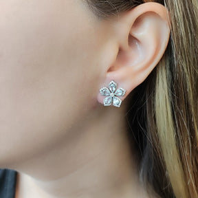 Aros Flor Aguamarina