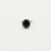 Maxi Anillo Zafiro Oval Plata Rodinada