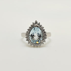 Maxi Anillo Gota Topacio Plata Rodinada