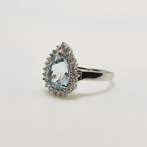 Maxi Anillo Gota Topacio Plata Rodinada