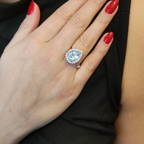 Maxi Anillo Gota Topacio Plata Rodinada