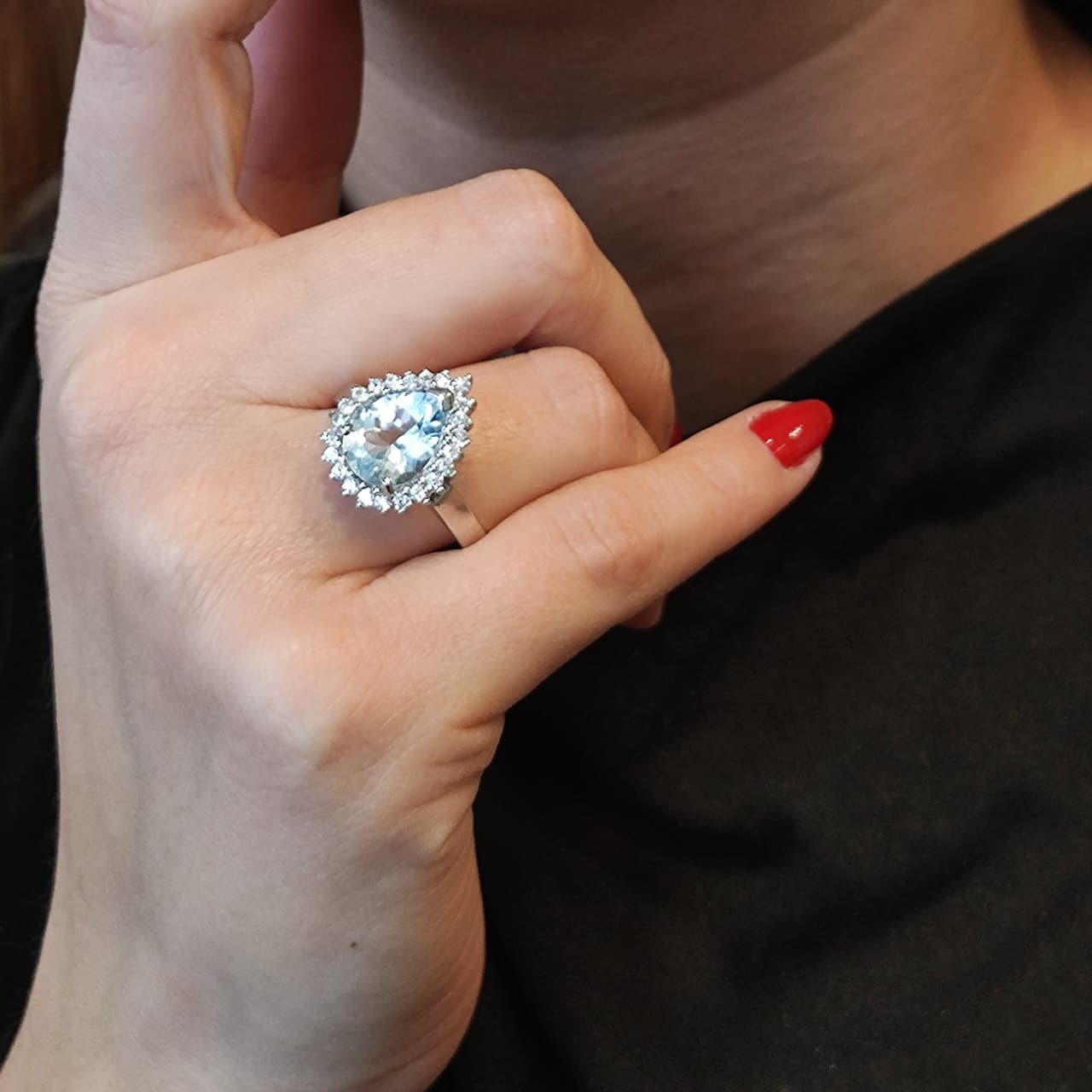 Maxi Anillo Gota Topacio Plata Rodinada