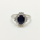 Anillo Roseta Oval Zafiro