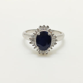 Anillo Roseta Oval Zafiro
