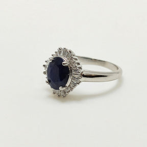 Anillo Roseta Oval Zafiro