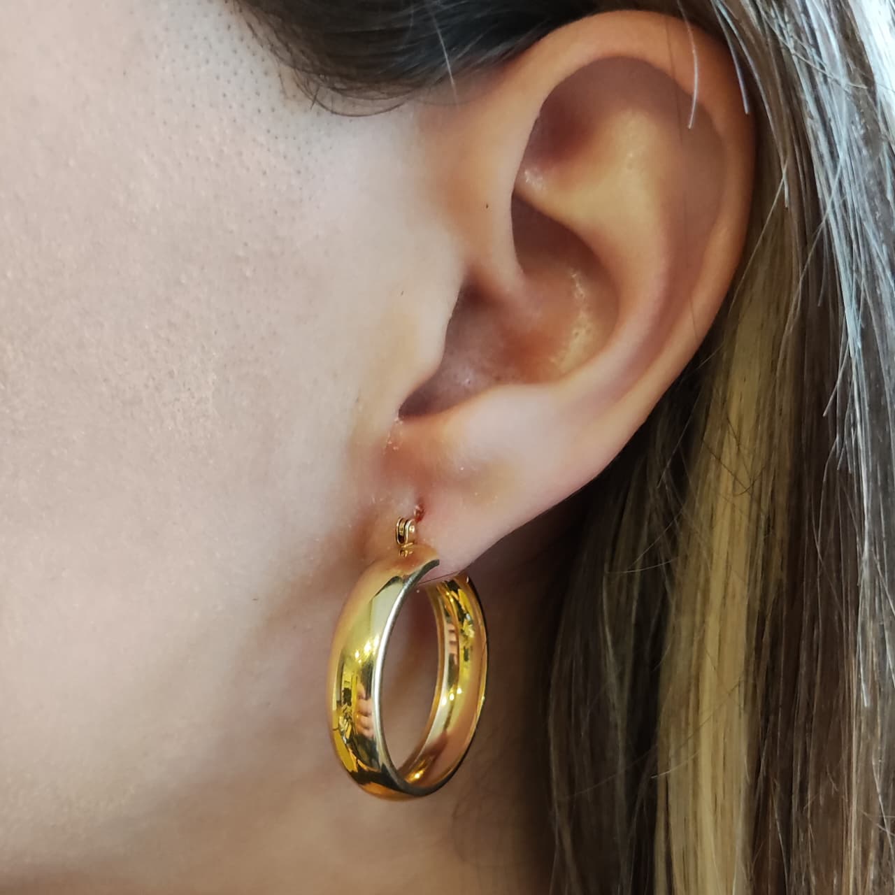 Argollas Bote Oro Amarillo 2,5cm