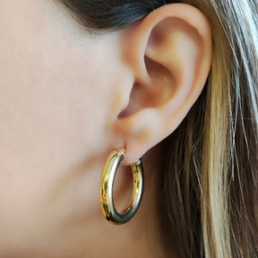 Argollas Bombé Oro Amarillo 2,9cm