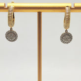 Aros Doble Halo Texturas Oro Amarillo 18K