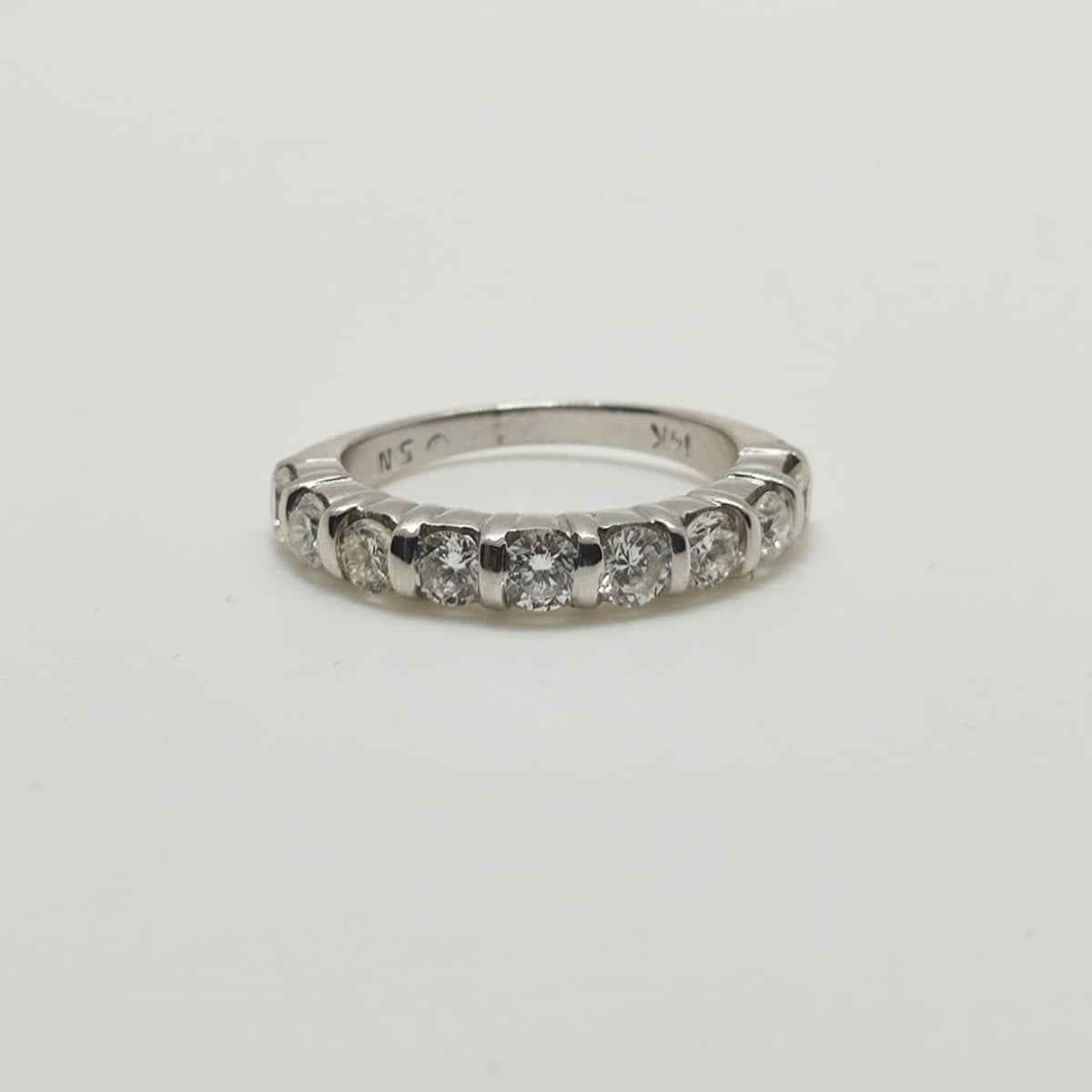 Anillo 9 Diamantes Oro Blanco