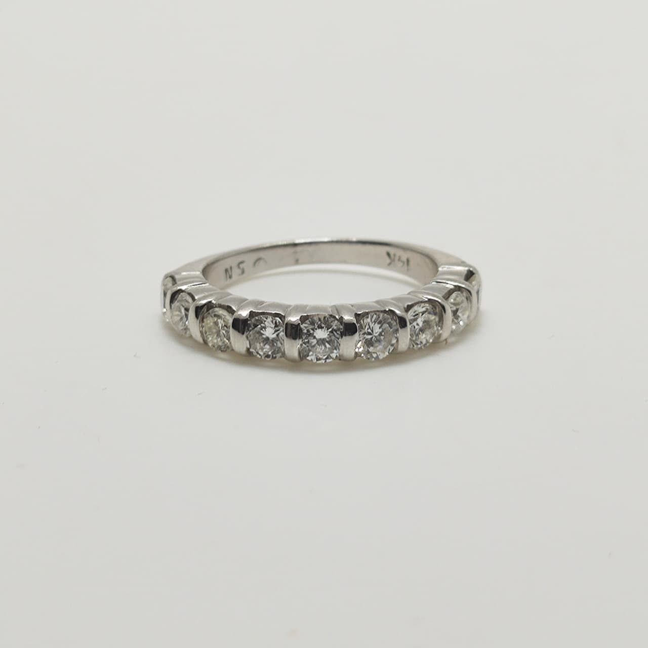 Anillo 9 Diamantes Oro Blanco