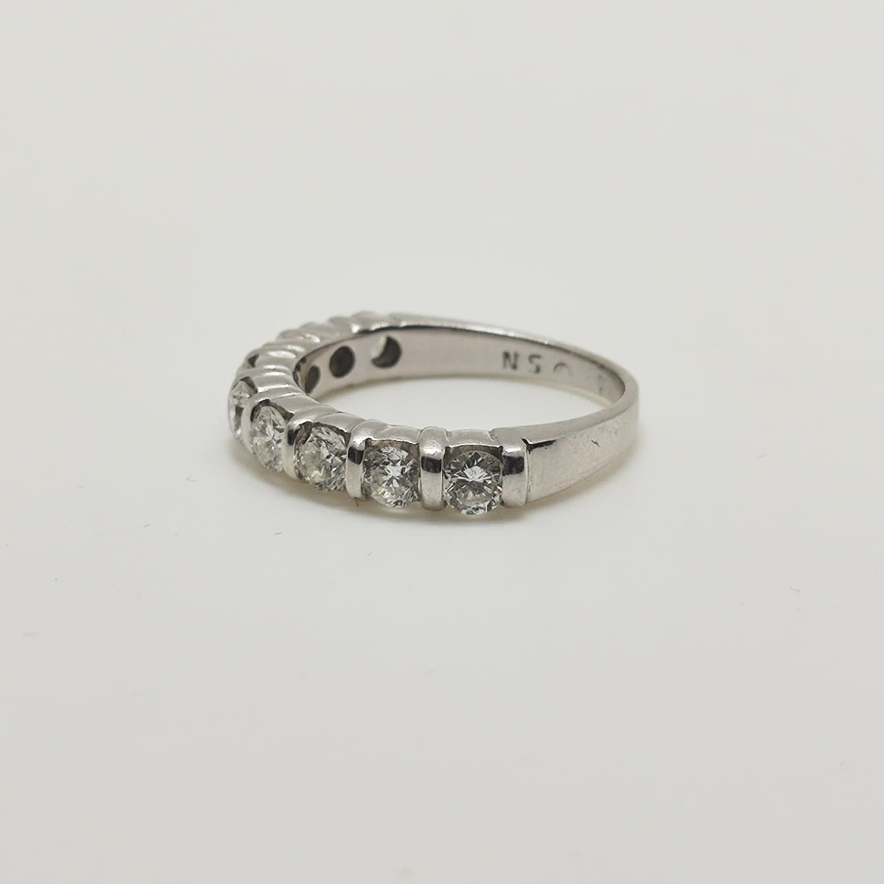 Anillo 9 Diamantes Oro Blanco