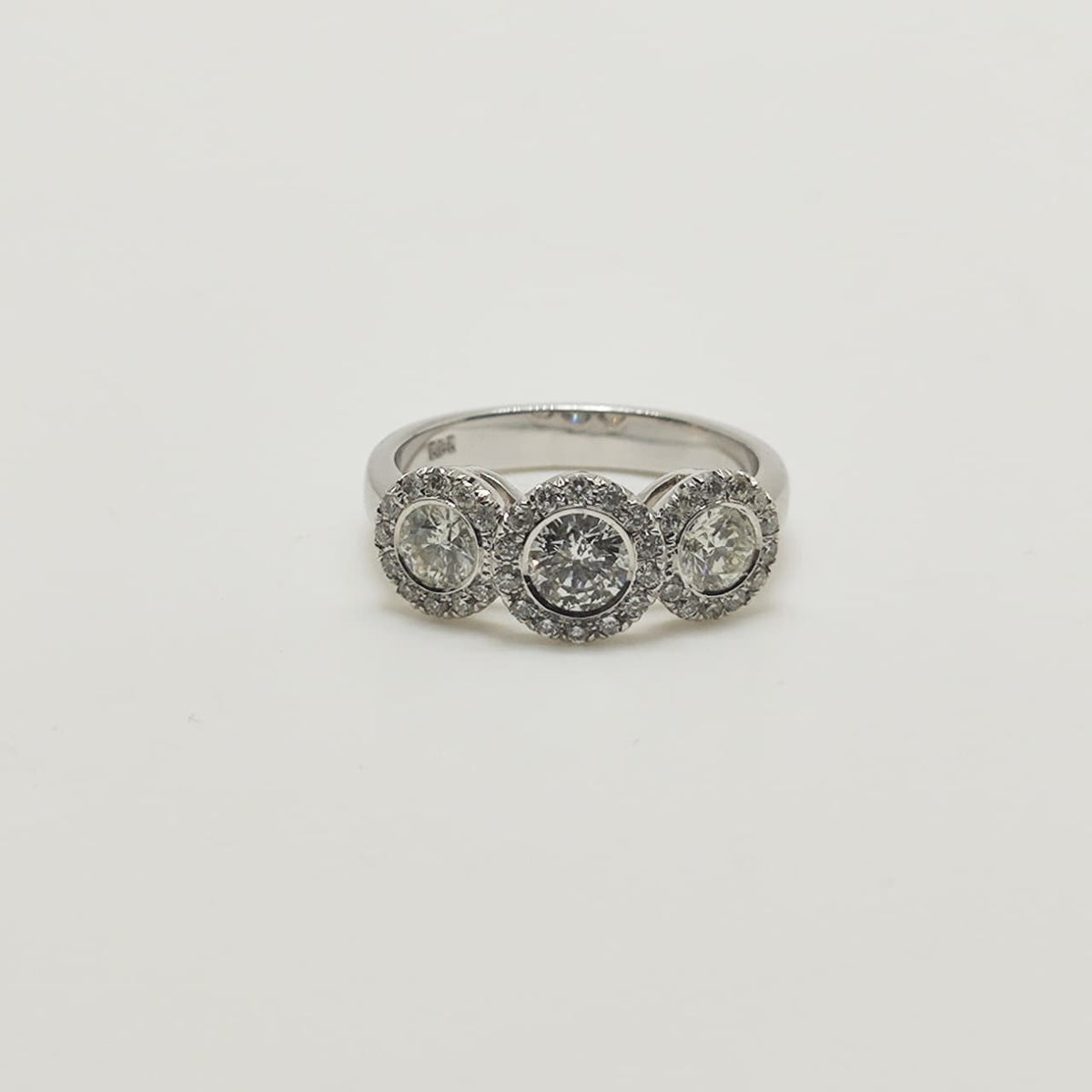 Anillo Placa Oro Blanco