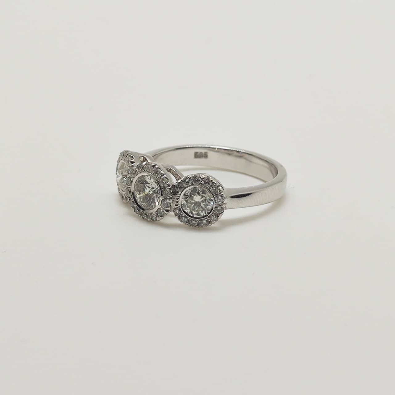 Anillo Placa Oro Blanco