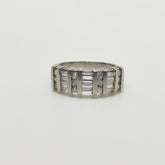 Anillo Placa Baguette Platino