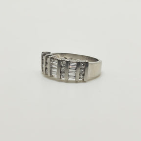 Anillo Placa Baguette Platino