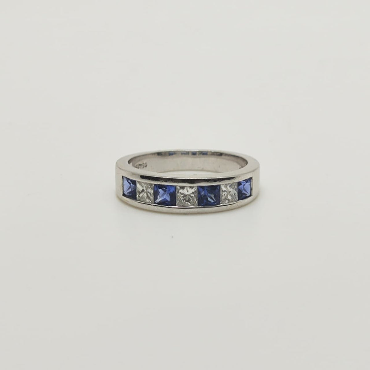 Anillo Diamantes Y Zafiros